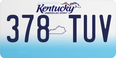 KY license plate 378TUV