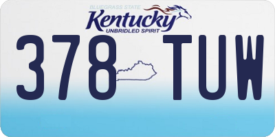KY license plate 378TUW