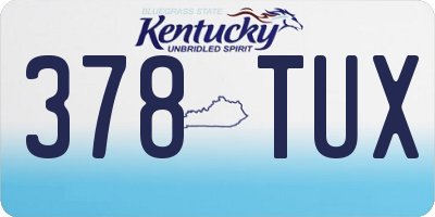 KY license plate 378TUX