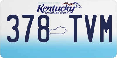 KY license plate 378TVM