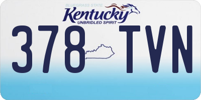 KY license plate 378TVN