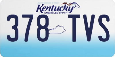 KY license plate 378TVS