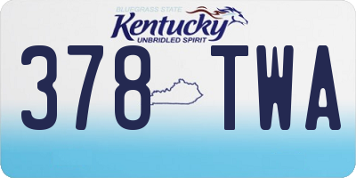 KY license plate 378TWA