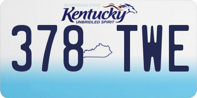 KY license plate 378TWE