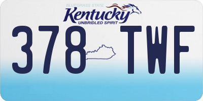 KY license plate 378TWF