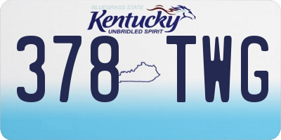 KY license plate 378TWG