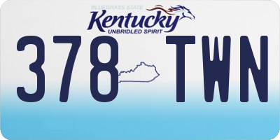 KY license plate 378TWN