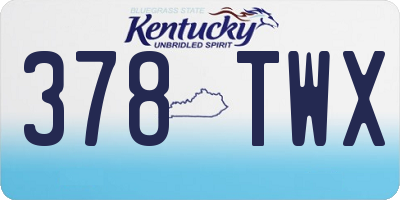 KY license plate 378TWX