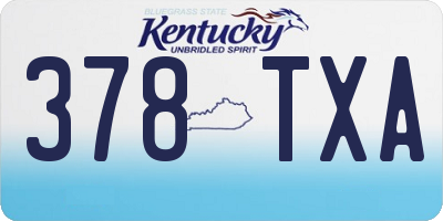 KY license plate 378TXA