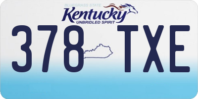 KY license plate 378TXE