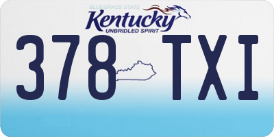 KY license plate 378TXI
