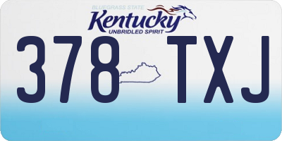 KY license plate 378TXJ