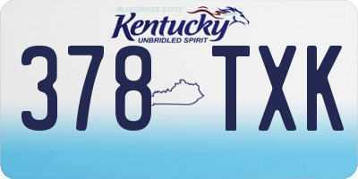 KY license plate 378TXK