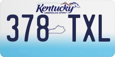 KY license plate 378TXL