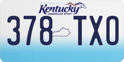 KY license plate 378TXO