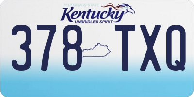 KY license plate 378TXQ