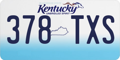 KY license plate 378TXS