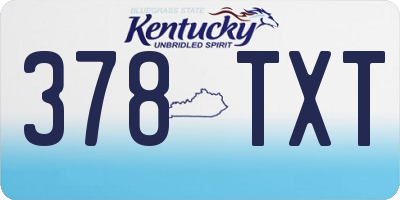 KY license plate 378TXT