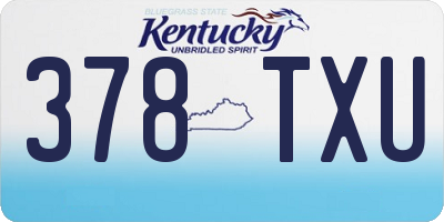 KY license plate 378TXU