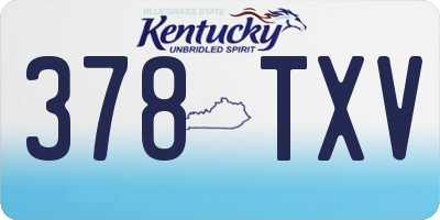 KY license plate 378TXV