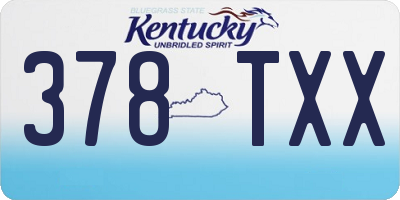 KY license plate 378TXX