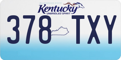 KY license plate 378TXY