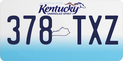 KY license plate 378TXZ