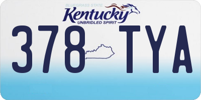 KY license plate 378TYA