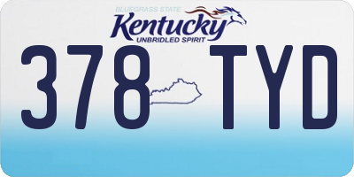 KY license plate 378TYD