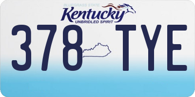 KY license plate 378TYE