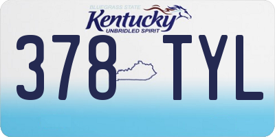 KY license plate 378TYL