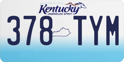 KY license plate 378TYM