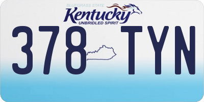 KY license plate 378TYN