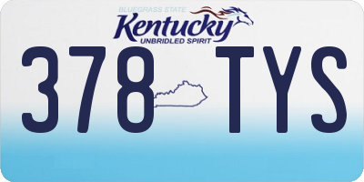 KY license plate 378TYS