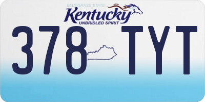 KY license plate 378TYT
