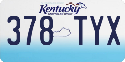 KY license plate 378TYX