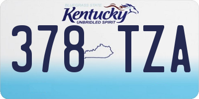 KY license plate 378TZA