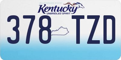 KY license plate 378TZD