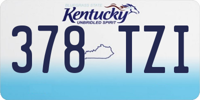 KY license plate 378TZI