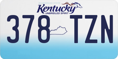 KY license plate 378TZN
