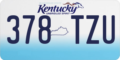 KY license plate 378TZU