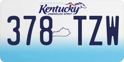 KY license plate 378TZW