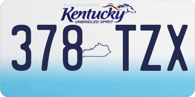 KY license plate 378TZX