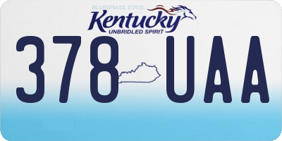 KY license plate 378UAA