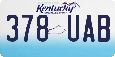 KY license plate 378UAB