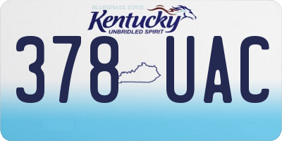 KY license plate 378UAC
