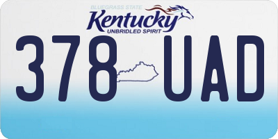 KY license plate 378UAD
