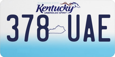 KY license plate 378UAE