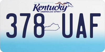 KY license plate 378UAF