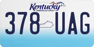KY license plate 378UAG